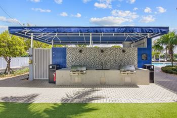 Al fresco dining and grilling areas